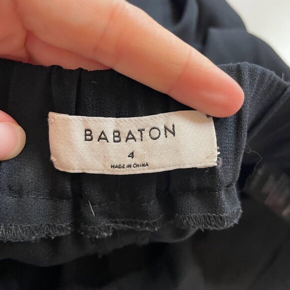 Babaton Aritzia Black Pant Trouser Tuxedo Straight Leg Dexter Pull On Pockets - Picture 6 of 9